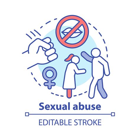 Sexual abuse concept icon. Domestic violence, harassment against women