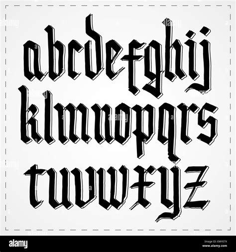 Alfabeto gotico font. Vettore Foto stock - Alamy