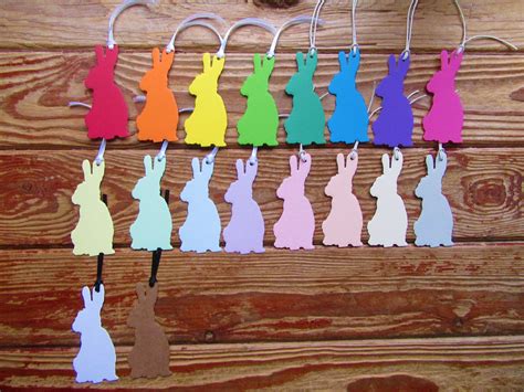 Rabbit gift tags. Rabbit tags Bunny gift tags Coloured Gift | Etsy