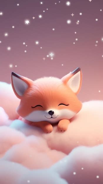 Cute fox dreamy wallpaper cartoon animal mammal | Premium AI-generated