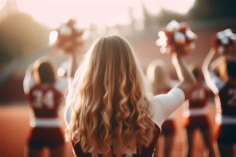 Premium AI Image | Cheerleaders cheering game dancing Generate Ai