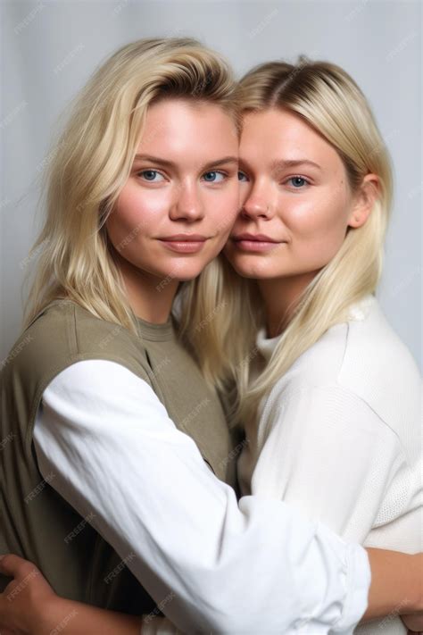 Premium AI Image | A young lesbian couple looking at the camera while
