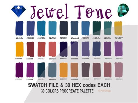 Jewel Tone Color Palette, IPad Graphic by AfifShop · Creative Fabrica