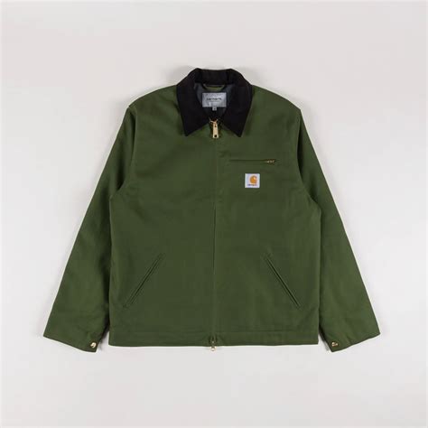 carhartt wip mens detroit lined jacket tarragon green black