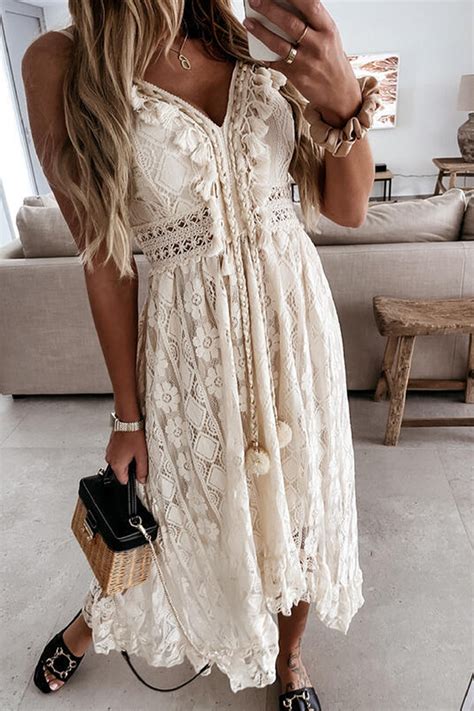 Astrid Sleeveless V-neck Tassel Ruching Dress