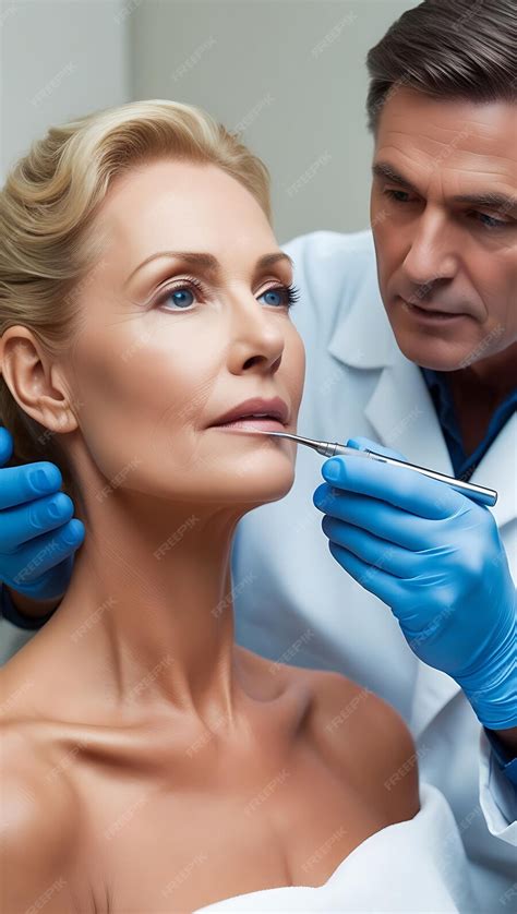 plastic surgeon performing facelift premium ai generated image