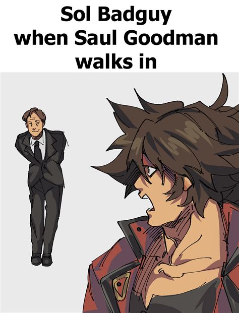 sol badguy and saul goodman (guilty gear and 1 more) drawn by waltias