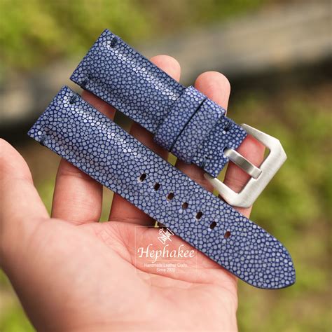 bespoke blue stingray leather  strap  bands st hephakee