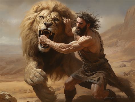 Samson Wrestling a Lion 3 Pack - Paul Chung Design