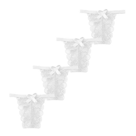 Sdeycui 4PC Women's Thongs, T Back Low Waist See Through Panties