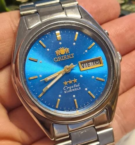 Relógio Orient Fundo Azul Antigo