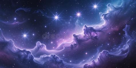 vivid cosmic nebula  bright star clusters stock photo image