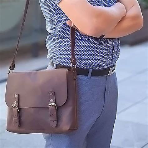Купить в AXES Сумка мужская кожаная Messenger bag brown leather ☎: (096 ...