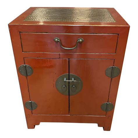 late  century asian red lacquered side chest design  gallery