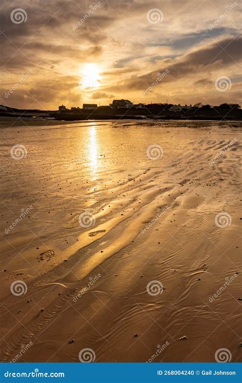 Menai Suspension Bridge at Sunrise Stock Photo - Image of anglesey ...