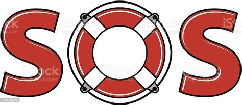 sos signal  life ring stock illustration  image