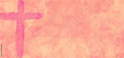pink cross orange textured polygon painting worship  background