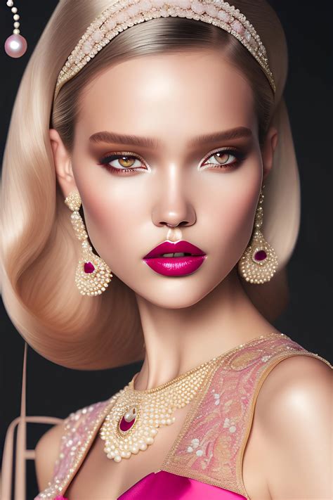 beautiful Sasha Luss with pearls pink | Gallery | Stablecog