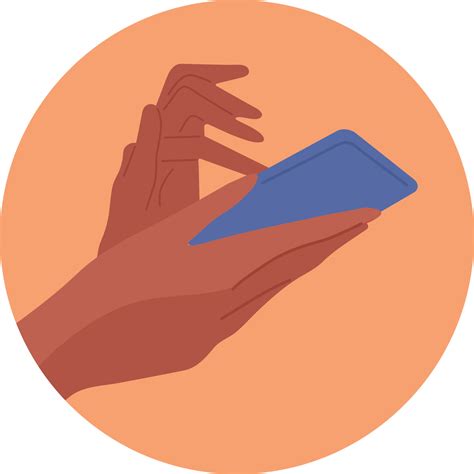 hand is holding the phone. Flat, cartoon, bright colors 6572534 Vector ...