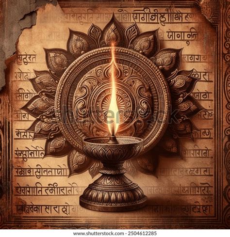 Ancient Indian Symbol Knowledge Such Lamp AI-generated image 2504612285 ...