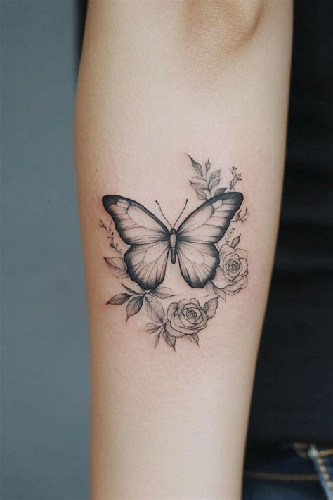 elegant butterfly tattoo stencil  women personalize  body art