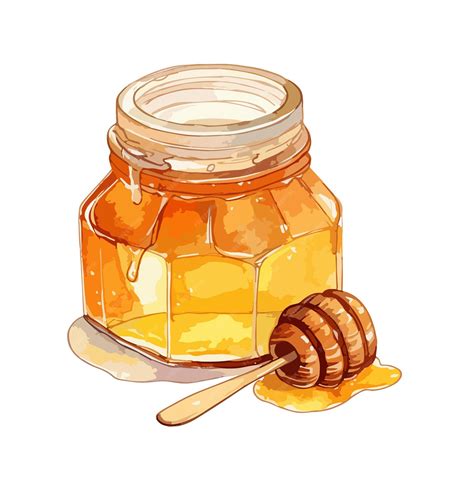 Иллюстрация изолированного вектора кувшина с медом | Премиум векторы