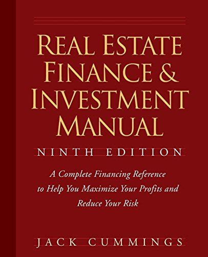 real estate finance  investment manual  edition cummings jack