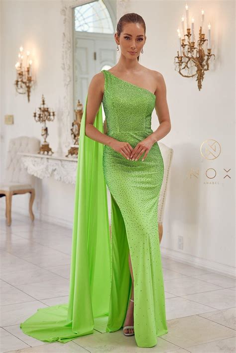 Apple Green Sexy Fit and Flare Long Prom Dress for $308.99 – The Dress