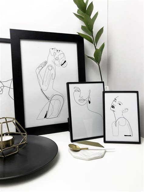 nude female figure printable drawing  lines minimalist etsy
