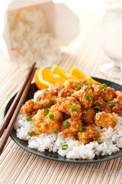 Chinese Food Orange Chicken And Rice