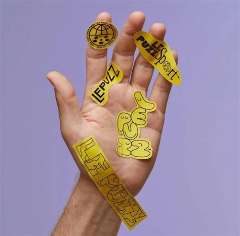 creative photography stickers yellow sticker design sticker mockup