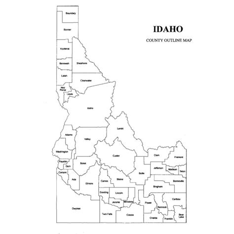 Idaho County Map – Jigsaw-Genealogy