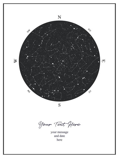 custom star map star map printable poster sky map sky etsy