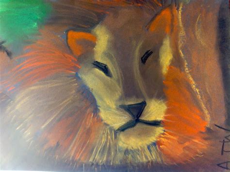 Pastel Sleeping Lion.. so peaceful .. Sleeping Lion, Bird Art, Quirky ...