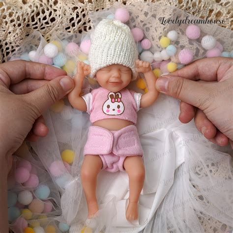 6'' Camille Handmade Soft Full Silicone Doll Miniature Baby Girl