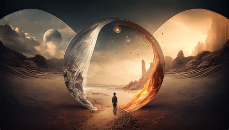 Wallpaper : ai art, surreal, illustration, world, bubbles, sunset glow ...