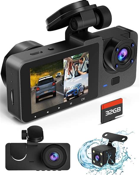 Amazon.com: Dash Cam Front and Rear Inside, 4K Full HD Triple Dash