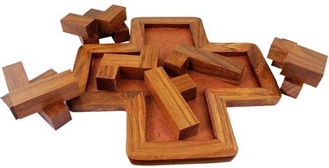 9-Pieces Plus Board Jigsaw Puzzle Game – Wooden Toy Game – Brain ...