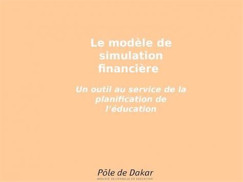 le modele de simulation financiere  outil au service de la