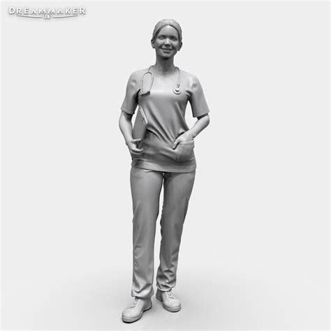 Female nurse 3D model 3D printable | CGTrader