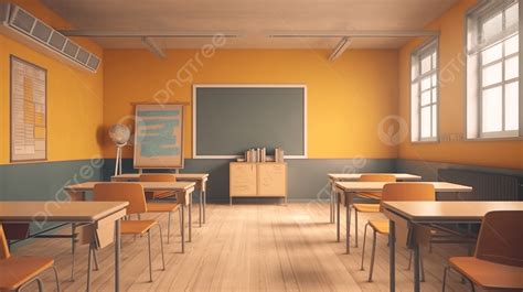 rendering empty schoolroom background  illustration empty school