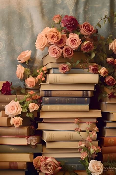 Vintage aesthetics books and flowers in serene harmony – Artofit