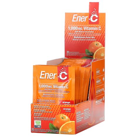 Ener-C Vitamin C, Multivitamin Drink Mix, Orange, 1,000 mg, 30 Packets ...