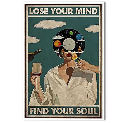 Amazon.com: Vintage Lose Your Mind Find Your Soul Poster Mental Health