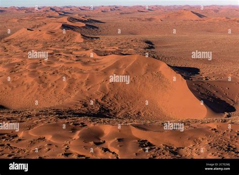 Aerial view of the sand dunes, located in the Namib Desert, in the ...