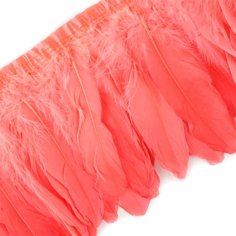 Parried Coral Blue Goose Pallet Feather Fringe | Buy Goose Feathers