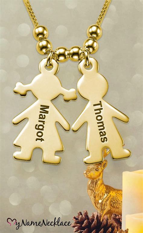 Mother’s Necklace with Engraved Children Charms (con imágenes) | Joyas ...