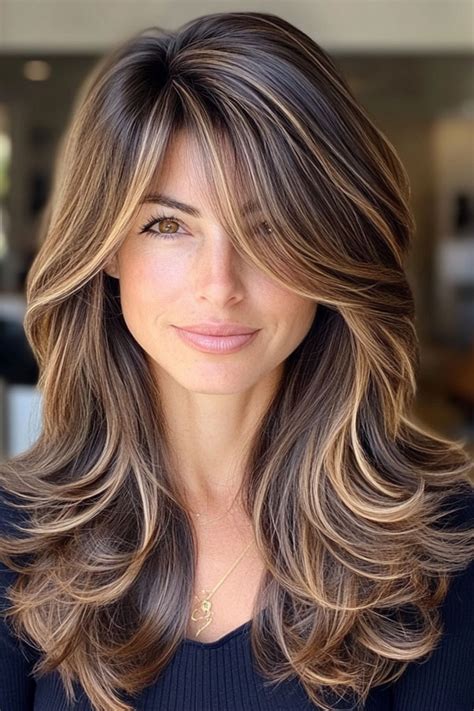fall hair colors  light   season sun kissed brunette layers