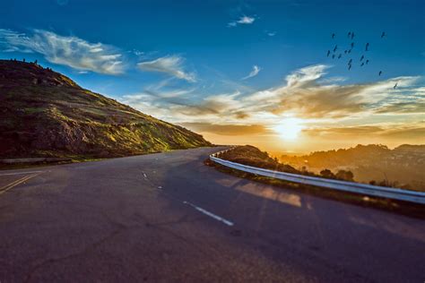 Mountain Road Sunset Free Stock Photo - Public Domain Pictures