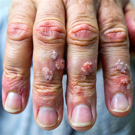 Male fingers with psoriasis and eczema closeup | Premium AI-generated image